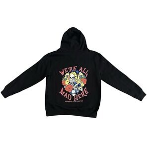 Assholes*s Live Forever We're All Mad Here Graphic Hoodie Sweatshirt Large Skull